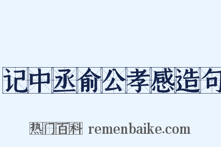 记中丞俞公孝感造句是什么意思的图片